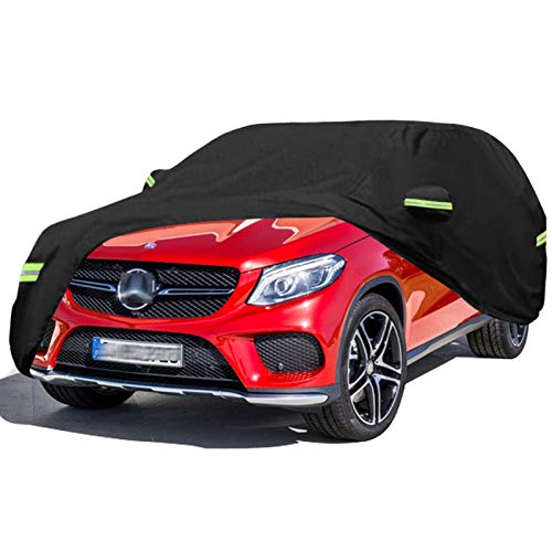 Funda Para Coche SUV Compatible con Mercedes-Benz Clase GLE(2015-2021), Clase M ML(2006-2015), Exterior Espesar Cubierta del Coche Resistente al Sol Impermeable Cubierta para Coche Anti-UV