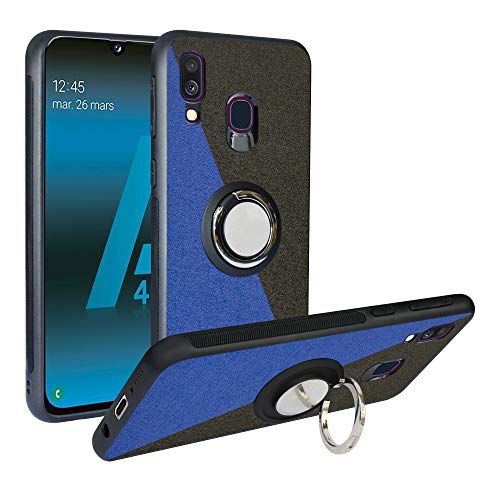 Funda para Samsung Galaxy A40 2019, Fashion Design [Antigolpes] con 360 Anillo iman Soporte, Resistente a los arañazos TPU Funda Protectora para Galaxy A405,Blue/Black
