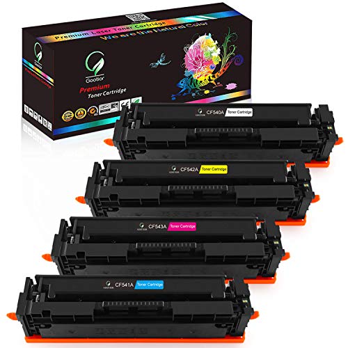 Gootior 203X Cartuchos de Tóner, Alta Capacidad Reemplazo para HP CF540X CF541X CF542X CF543X, Compatible con HP Color Laserjet Pro MFP M281fdw M254dw M254nw MFP M280nw M281fdn, Multipack, 4 Paquetes