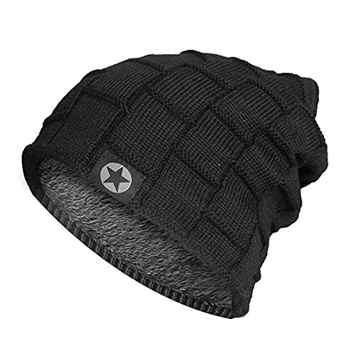 Gorros de Punto Sombrero De Invierno Star Add Fur Warm Beanies Hat