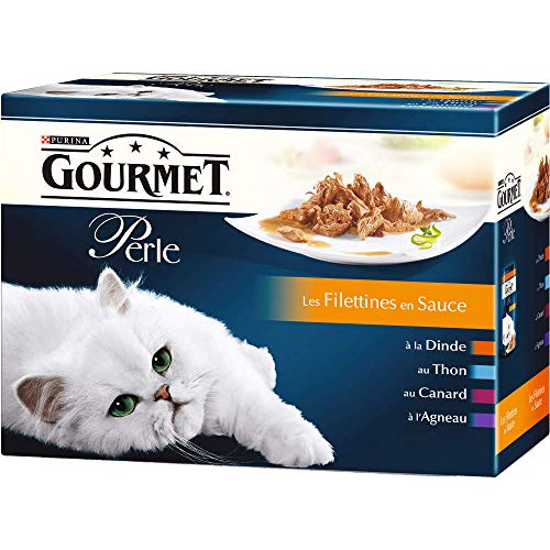 Gourmet – Bolsitas Perle los filettines con carnes y peces para gato – 12 x 85g