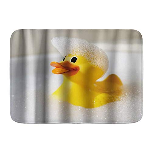 GugeABC Alfombra de baño Alfombra Antideslizante,Divertido Personaje de Dibujos Animados Lindo Patito de Goma chirrido,Alfombras Modernas de Microfibra para baño Alfombra de baño Suave 29.5"X 17.5"