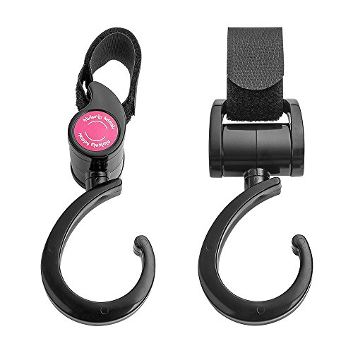 Happy Mummy 564 - Hook 'n' Stroll, ganchos colgador universal para cochecitos de bebé, color negro