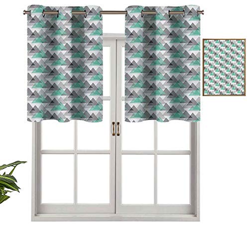 Hiiiman Cortinas pequeñas para ventana de cocina, estilo noventa, juego de 2, 54 x 24 pulgadas, para cocina, baño, cafetería