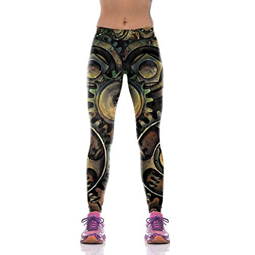 Hinyyee Impresos atléticos Yoga Pantalones de Talle Alto la Altura del Tobillo Slim Fit Entrenamiento Running Polainas Medias de Gimnasio # 435 (Color : 1, Tamaño : M)