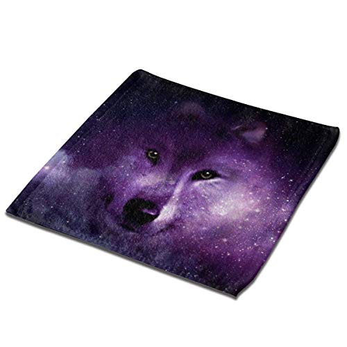 Hipiyoled Galaxy Wolf Cool (2) Fashion Square Towel,Luxury Washcloths for Easy Care Extra Soft and Absorbent