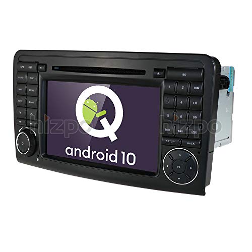 hizpo In Dash Doble vehículo Navegación GPS 2 DIN Radio para Mercedes Benz ML Clase W164 2005-2012 y ML300 y ML350 y ML450 y ML500 Reproductor de DVD Navegación GPS Equipo PC Estéreo Unidad Principal