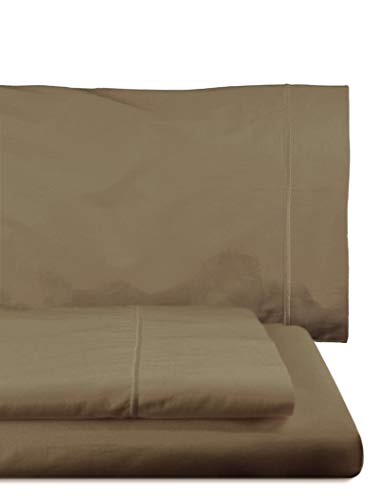 Home Royal - Juego de sábanas Compuesto por encimera, 220 x 285 cm, Bajera Ajustable, 135 x 200 cm, Funda para Almohada, 45 x 155 cm, Color castaño