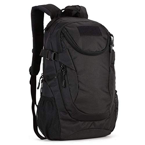 Huntvp Mochila de Asalto 25L Militar Táctical Gran Mochila de Nylon Impermeable para Senderismo Caza Camping, Color Negro