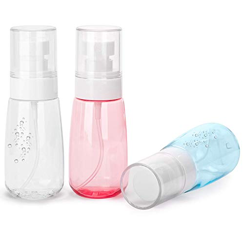 HYISHION 3 Piezas de 60ml Bote Spray Botella de Aerosol Vacío Plástico Transparente Niebla Fina Atomizador de Viaje Recargable Conjunto de Botellas Maquillaje Vacio de Agua Claro Contenedor