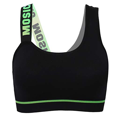 IEFIEL Sujetador Deportivo con Espalda Cruzada para Mujer Top Ropa Intrior Deportivos Bralettes Almohadillas Alto Impacto para Yoga Gimnasio Running Gym Verde L