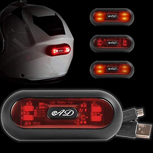 Iluminación LED recargable USB para casco MOTO - Casco SCOOTER ? casco BICICLETA MTB ? casco PATINETE ?, Impermeable IP67, luz trasera roja ♦ lámpara