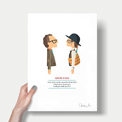 Ilustración “Annie Hall". Lámina disponible en dos medidas: A4 / A3. Incluye frase de la película de Woody Allen.