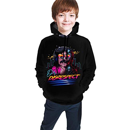 Impresión 3D Casual Unisex Juventud Atlético Pullover Niños con Capucha Chándal Sudadera Niño Niña Boy Girl Dr Disrespect XL(18-20)