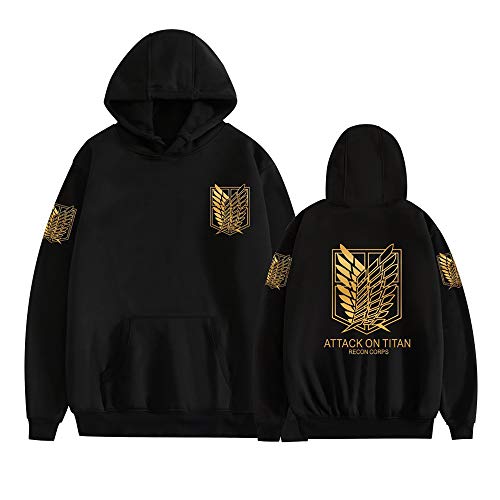 Instalación Attack on Titan Sudadera con Capucha Unisex Shingeki No Kyojin Scout Regiment Disfraz de Cosplay Sudaderas con Capucha, Sudaderas con Capucha con Estampado de Anime para Hombres y Mujeres