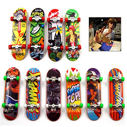 iwobi Finger Skateboards, 10pcs Mini diapasón, Patineta de Dedos Profesional Juegos de Deportes Niños