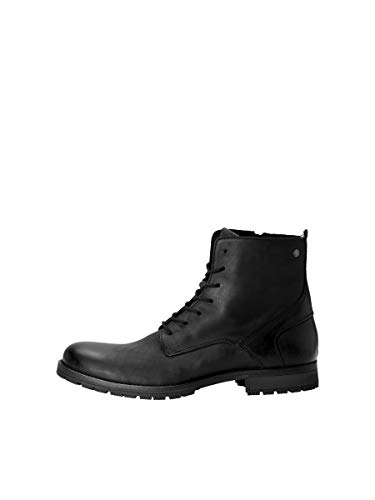 JACK & JONES JFWORCA Leather 19 STS, Chukka Boots Hombre, Gris(Anthracite Anthracite), 43 EU