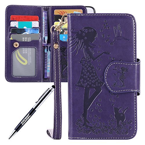 JAWSEU Funda Compatible con Galaxy S4, Carcasa con Tapa PU Cuero Flip Libro Billetera Soporte Funda con Bonita Brillo Dise?o Cierre Magn¨¦tico Ranura para Tarjetas Protectora Cubierta