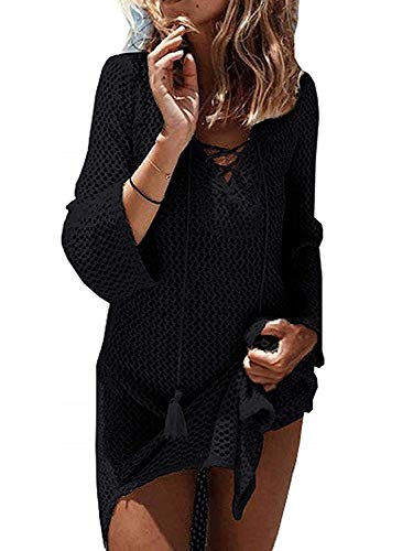 JFAN Vestido Suelto de Bikini Mujer Camisolas y Pareos para Mujer Traje de Baño Sexy Crochet Cover Up