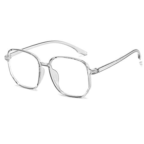 JJZXT Cómodo y Fuerte Marco Metal Eyewear, Superligero Montura Gafas cuadradas Ovalada, Moda Sencillez Montura Gafas de Media Marcos, for Damas, Hombres,Gris