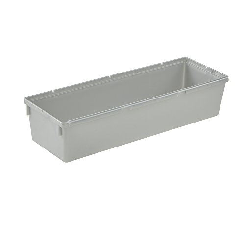 keeeper Recipiente organizador, Combinable con otros recipientes, Plástico resistente (PP), 23 x 8 x 5 cm, Pepe, Plateado