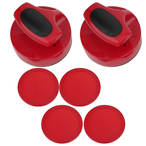 Keenso Air Table Hockey Pushers Set, 94mm Table Hockey Pusher Set 2 Pcs Large Table Hockey Game Pushers with 4 Pucks