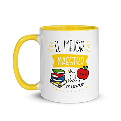 Kembilove Taza de Desayuno del Mejor Maestro del Mundo – Tazas de Café para Profesionales y Trabajadores para la Oficina – Tazas de Té en Color de Profesiones – Taza de Cerámica de 350 ml