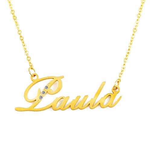 Kigu Paula - Collar con nombre personalizado – embalaje dorado