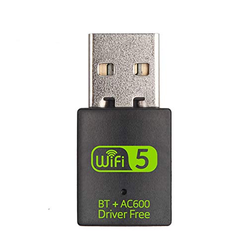 KKshop USB WiFi Bluetooth Adaptador, WiFi Antena 600Mbps Doble Banda 2.4G/5.8G Bluetooth 4.2 Wireless WiFi Dongle Receptor Externo Mini Dongle Tarjeta de Red para PC Laptop Desktop Win10/8/8.1/7