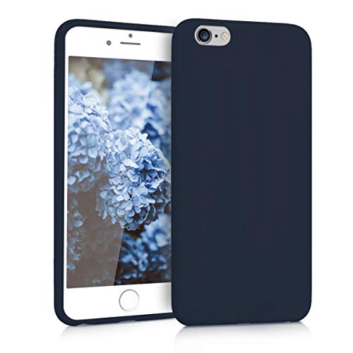 kwmobile Funda Compatible con Apple iPhone 6 Plus / 6S Plus - Carcasa de TPU Silicona - Protector Trasero en Azul Marino