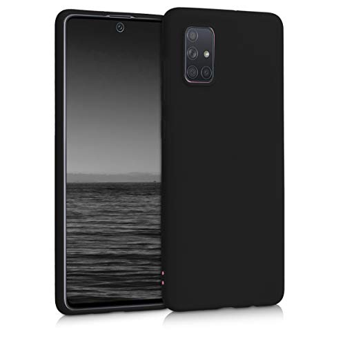 kwmobile Funda Compatible con Samsung Galaxy A71 - Carcasa de TPU Silicona - Protector Trasero en Negro Mate