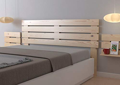 LA WEB DEL COLCHON - Cabecero de Madera Rústico Lombardía para Cama de 180 (190 x 100 cms) Barnizado Natural | Cabeceros Madera | Dormitorio Matrimonio | Cabezal Cama |Estilo nórdico