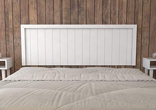 LA WEB DEL COLCHON - Cabecero de Madera Rústico Véneto para Cama de 180 (190 x 55 cms) Blanco nórdico | Cabeceros Madera | Dormitorio Matrimonio | Cabezal Cama |Estilo nórdico