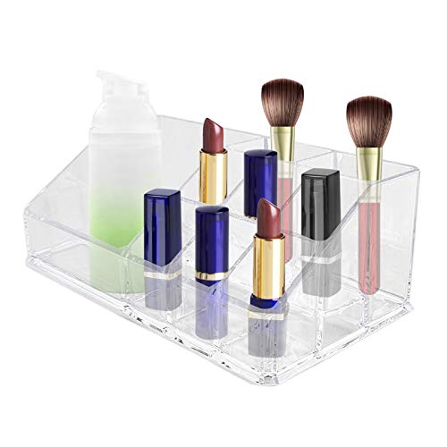 Lmbqye Organizador de Maquillaje, Soporte Para Lápiz Labial, Mesa De Exhibición, Bandeja De Almacenamiento, Soporte Para Maquillaje, Lápiz Labial, Esmalte De Uñas, Juegos De Brochas, Joyería