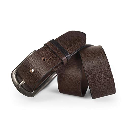 Lois - cinturón para hombre de cuero piel genuina. hebilla metálica. flexible clásico y duradero. caja para original. marca de calidad. ancho 40 mm. 49803, Color Marron