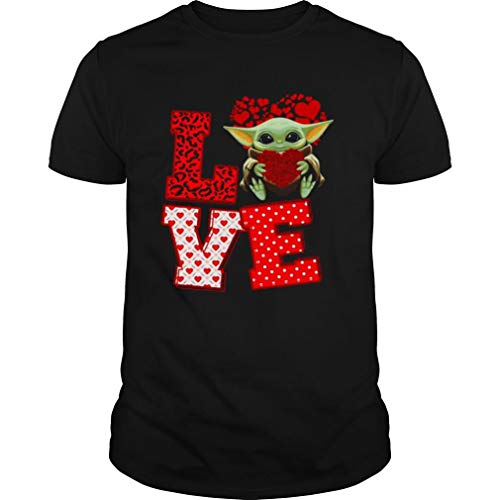 Love Baby Yo-da Hug Rose Flower Happy Valentine's Day 2021 Shirt-cat Camisetas para hombres divertidas camisetas para hombres