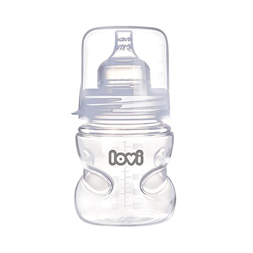 LOVI Autoesterilizante Anticólica Botella Biberón con Tetina Dinámica Silicona | 0m+ | 150 ml | Apto Para Microondas | Sistema SUPER Air Vent | Protege el Reflejo Natural de Succión de Bebé