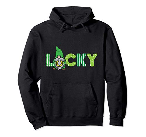 Lucky Nordic Gnome Horseshoe Cute St Patricks Day Tomte Gift Sudadera con Capucha