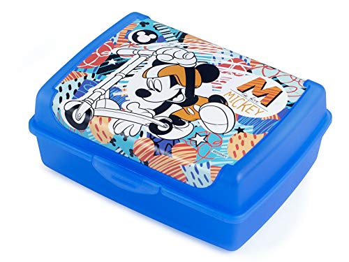 LULABI LULABI DISNEY MICKEY MOUSE URBAN DEPORTE Fiambrera óptima para para el almuerzo de los niños, sandwichera escolar, lonchera infantil,hecha de polipropileno, tamaño 17 x 13 x 6.5 cm, 900 g