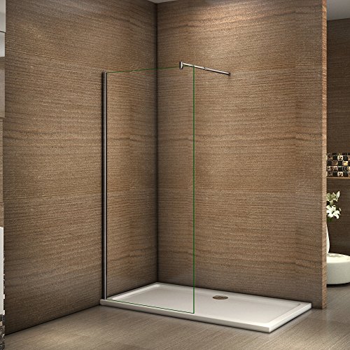 Mamparas de Ducha Frontales Puerta Fijo WALK IN Antical 10mm Cristal Barra 70-120cm 160x200cm