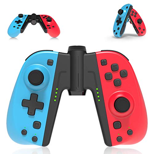 Mando para Nintendo Switch,Powerlead Wireless Controlador para Nintendo Switch, Juego de 2 Reemplazos para Mando Switch Con Macro Turbo Y FuncióN de Despertador, Giroscopio De 6 Ejes, Doble Choque