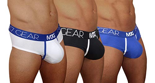 Mark7Gear Triple Pack Slips – Blanco, Azul, Negro – 3 Bragas con refuerzo de refuerzo (Push-Up, push-Up, 3 unidades) multicolor M