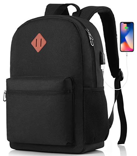 MARYARM Mochila para hombre y mujer, mochila escolar para niños y niñas adolescentes, mochila escolar para estudios, trabajo, viajes, puerto de carga USB con protección RFID