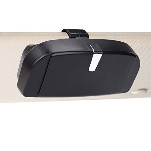 MengH-SHOP Caja de Gafas de Coche Universal Estuche de Almacenamiento de Gafas para Parasol de Automóvil con Área de Succión Magnética y Área de Inserción de Tarjetas para Visera de Auto (Negro)