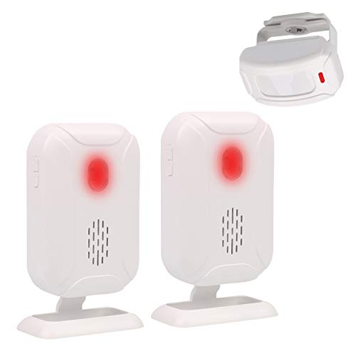 Mengshen Alarma del Sensor De Movimiento, Timbre Inalámbrico para Puerta/Entrada de La Puerta/Casa y Tienda/Buzón, Kit de Sistema de Alarma de Seguridad con 1 Sensor Y 2 Receptor - YBQ041