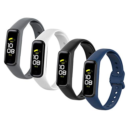 MIJOBS Correas de 4 Piezas Compatibles con Samsung Galaxy Fit2, Correa de Silicona, Pulsera Suave e Impermeable Pulsera Deportiva Compatible con Correa Samsung Galaxy Fit2