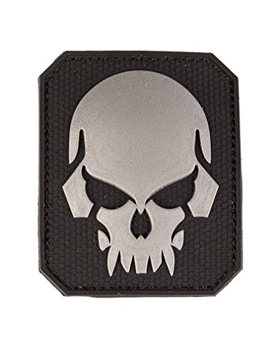 Mil-Tec Patch 3D Skull PVC avec Large Velcro Large Noir