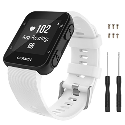 MoKo Correa para Garmin Forerunner 35, Suave Silicona de Reloj Correa, Blanco