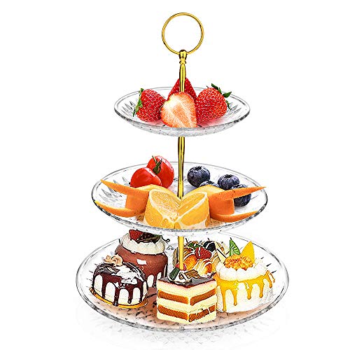 MOOKLIN ROAM Bandejas para tartas, Soporte de la Torta en 3 Niveles, Puesto de Servicio, Estables Y Desmontables, Fruta de Soporte Buffet para Cupcakes Food Dessert al Pomeriggio Tea Party Bodas