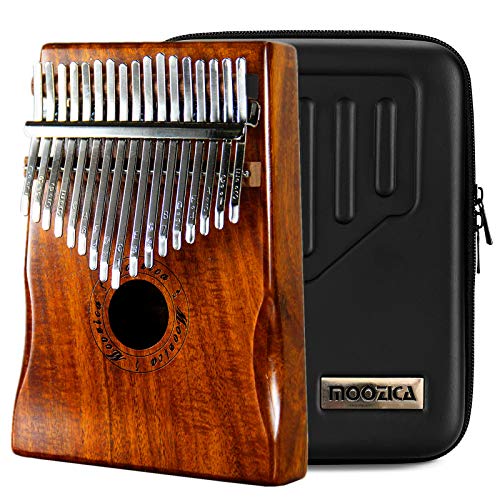 Moozica 17 teclas Kalimba, piano marimba de pulgar de madera de tono sólido de alta calidad con estuche protector e instrucción de aprendizaje (Acacia Koa-K17K)